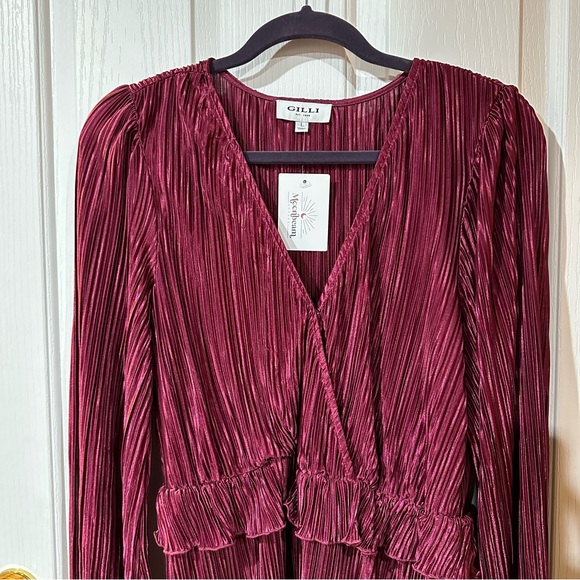 NWT Gilli Standing Ovation Maroon Midi Dress - Picture 7 of 12